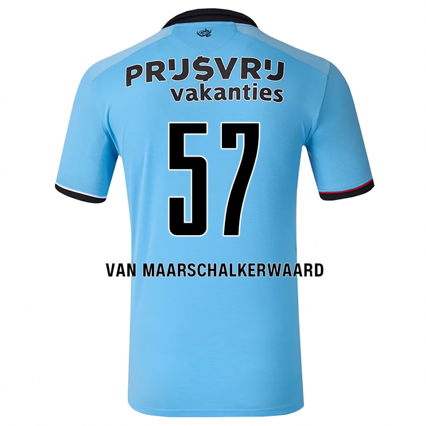 נשים Pieter Van Maarschalkerwaard #57 כחול שמיים עמוק שחור אדום הרחק ג'רזי 2026/27 חולצה קצרה