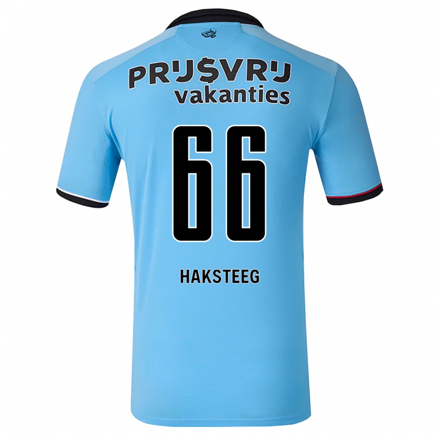 נשים Tim Haksteeg #66 כחול שמיים עמוק שחור אדום הרחק ג'רזי 2026/27 חולצה קצרה