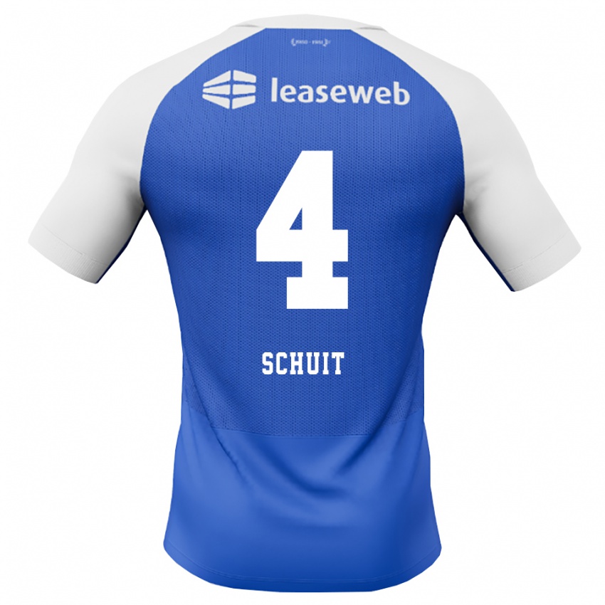 נשים Henk Schuit #4 כחול דודוד אדום לבן הרחק ג'רזי 2026/27 חולצה קצרה
