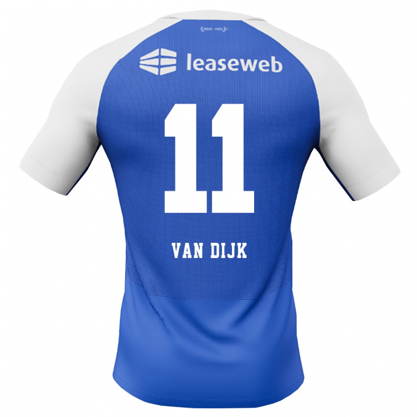 נשים Merijn Van Dijk #11 כחול דודוד אדום לבן הרחק ג'רזי 2026/27 חולצה קצרה