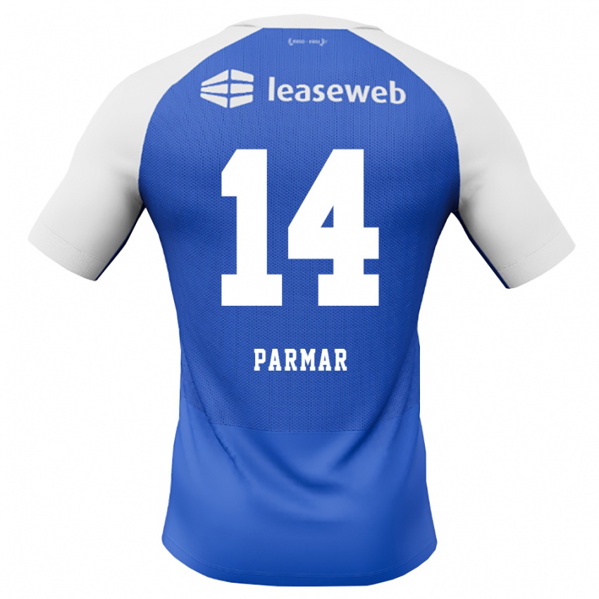 נשים Aryan Parmar #14 כחול דודוד אדום לבן הרחק ג'רזי 2026/27 חולצה קצרה