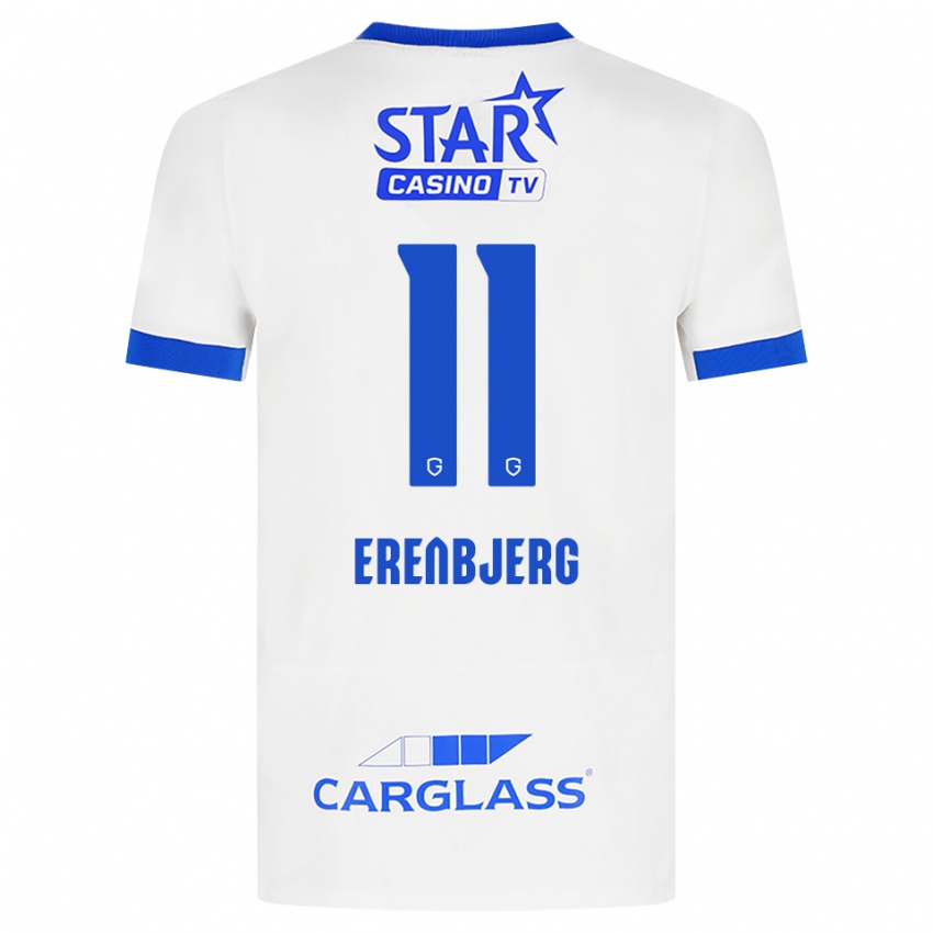 נשים Jeppe Erenbjerg #11 לבן כחול הרחק ג'רזי 2026/27 חולצה קצרה