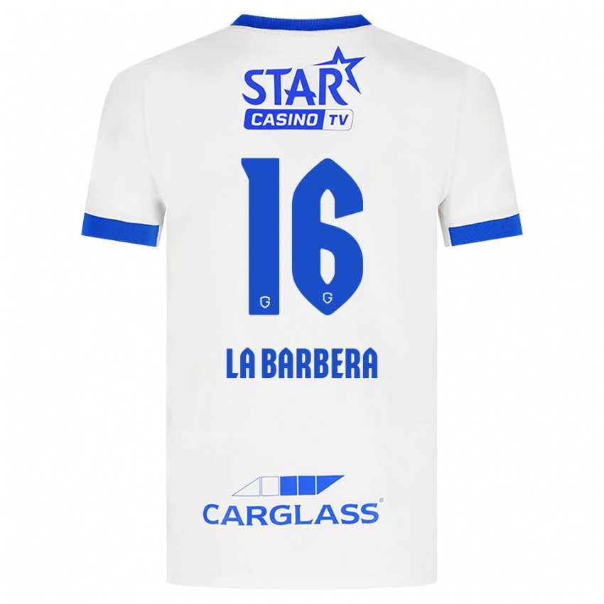 נשים Yonni La Barbera #16 לבן כחול הרחק ג'רזי 2026/27 חולצה קצרה