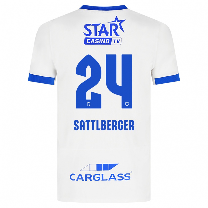 נשים Nikolas Sattlberger #24 לבן כחול הרחק ג'רזי 2026/27 חולצה קצרה