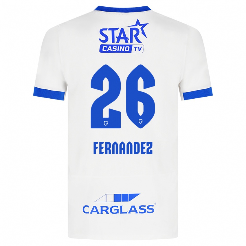 נשים Elias Gonzalez Fernandez #26 לבן כחול הרחק ג'רזי 2026/27 חולצה קצרה
