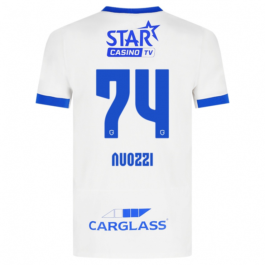 נשים Cédric Nuozzi #74 לבן כחול הרחק ג'רזי 2026/27 חולצה קצרה