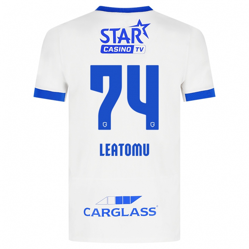 נשים Noa Leatomu #74 לבן כחול הרחק ג'רזי 2026/27 חולצה קצרה