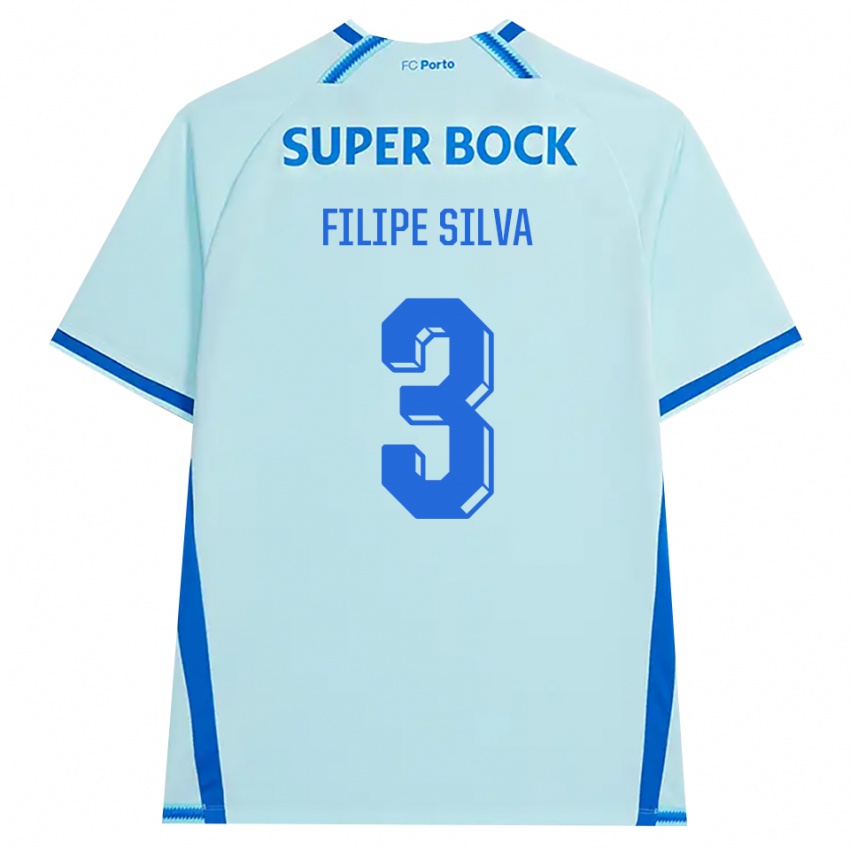 נשים Filipe Silva #3 ציאן בהיר כחול ג'רזי קיט שלישי 2026/27 חולצה קצרה