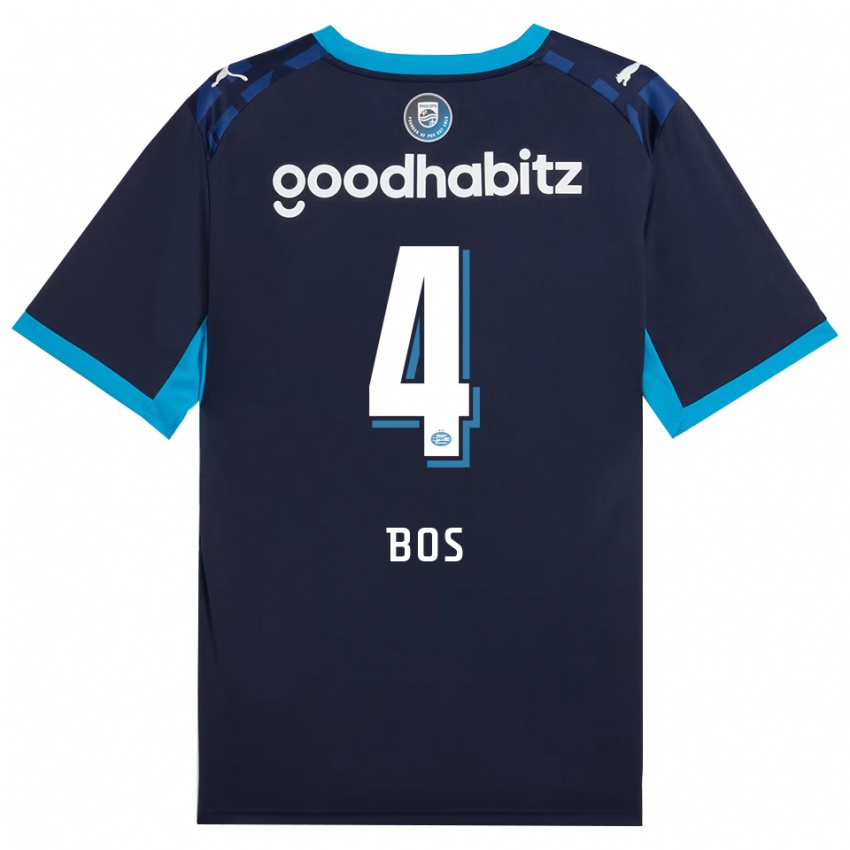 נשים Floris Bos #4 כחול דודוד כחול רויאל ג'רזי קיט שלישי 2026/27 חולצה קצרה