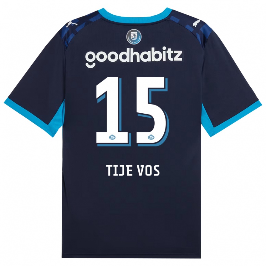 נשים Tije Vos #15 כחול דודוד כחול רויאל ג'רזי קיט שלישי 2026/27 חולצה קצרה
