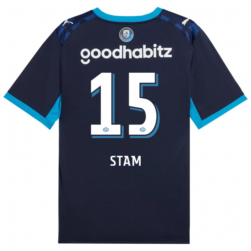 נשים Dyran Stam #15 כחול דודוד כחול רויאל ג'רזי קיט שלישי 2026/27 חולצה קצרה