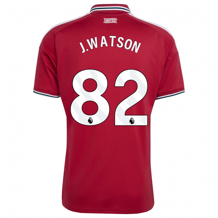 ילדים Jacob Watson #82 אדום צהוב לבן ג'רזי ביתית 2026/27 חולצה קצרה
