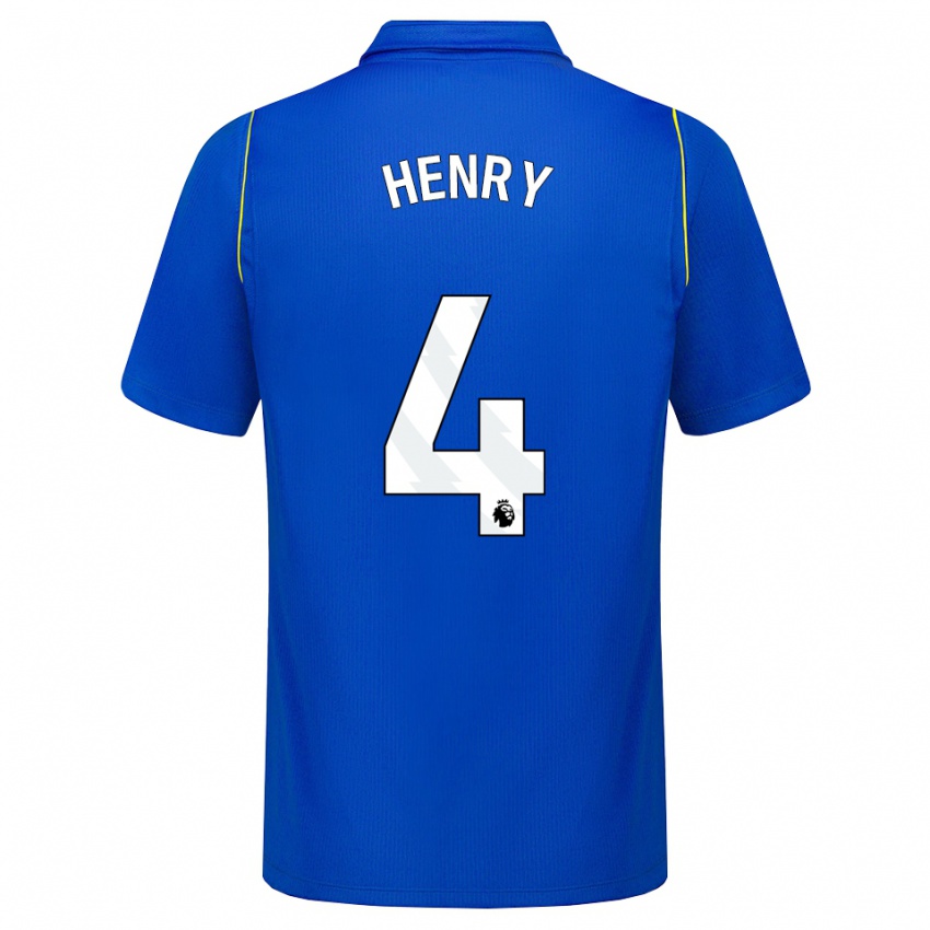 ילדים Josh Henry #4 כחול צהוב ג'רזי ביתית 2026/27 חולצה קצרה