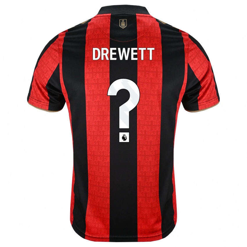 ילדים Jake Drewett #0 זהב אדום שחור ג'רזי ביתית 2026/27 חולצה קצרה