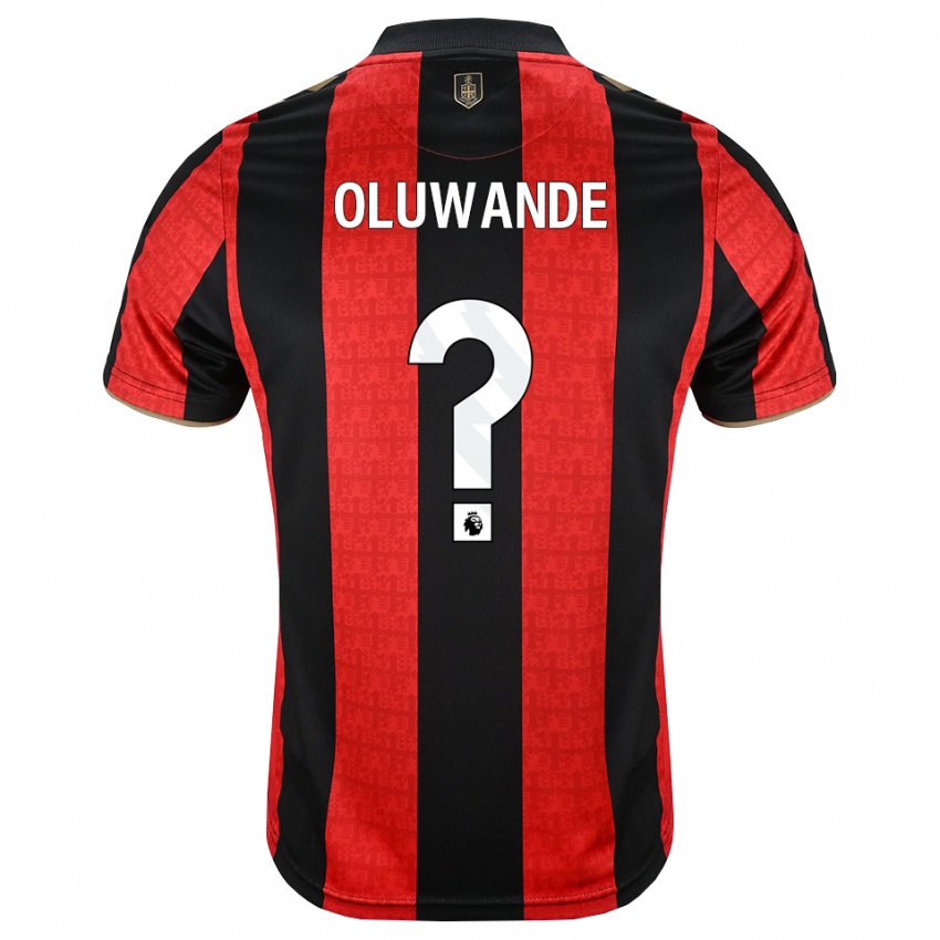 ילדים Adrian Oluwande #0 זהב אדום שחור ג'רזי ביתית 2026/27 חולצה קצרה