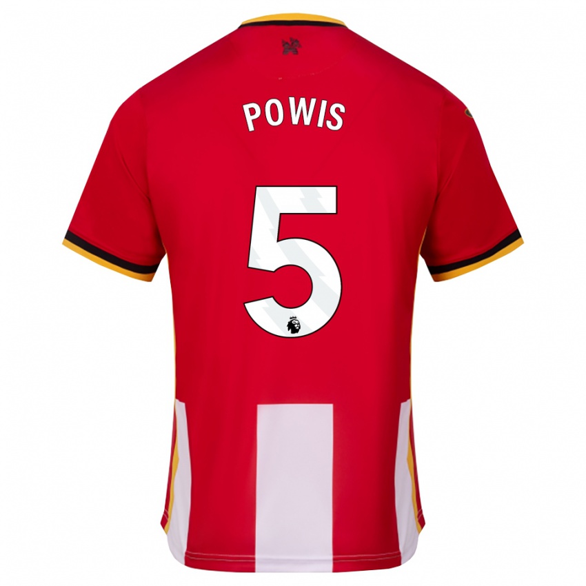 ילדים Isaiah Powis #5 צהוב שחור אדום ג'רזי ביתית 2026/27 חולצה קצרה