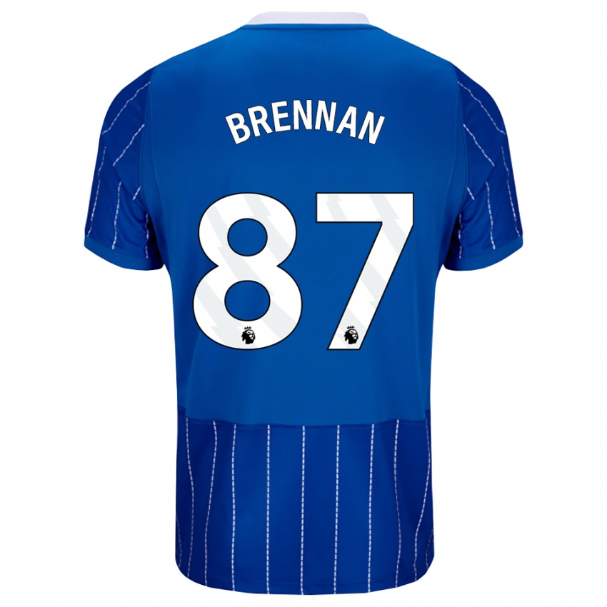 ילדים Zach Brennan #87 כחול מדיום לבן ג'רזי ביתית 2026/27 חולצה קצרה