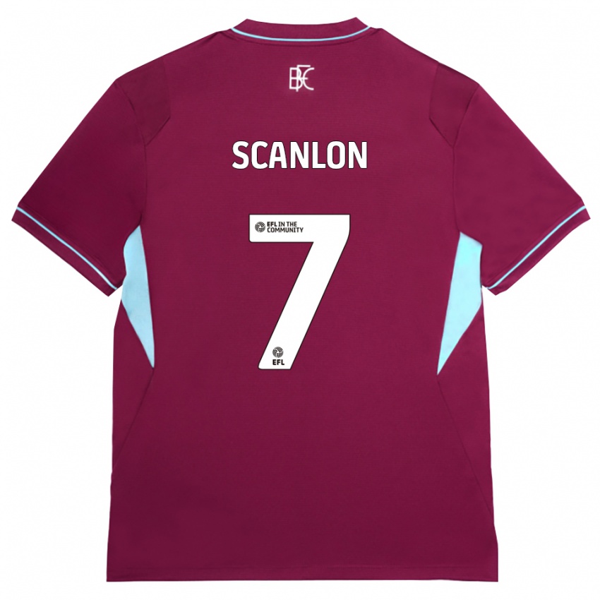 ילדים Luca Scanlon #7 בורדו ירוק ג'רזי ביתית 2026/27 חולצה קצרה
