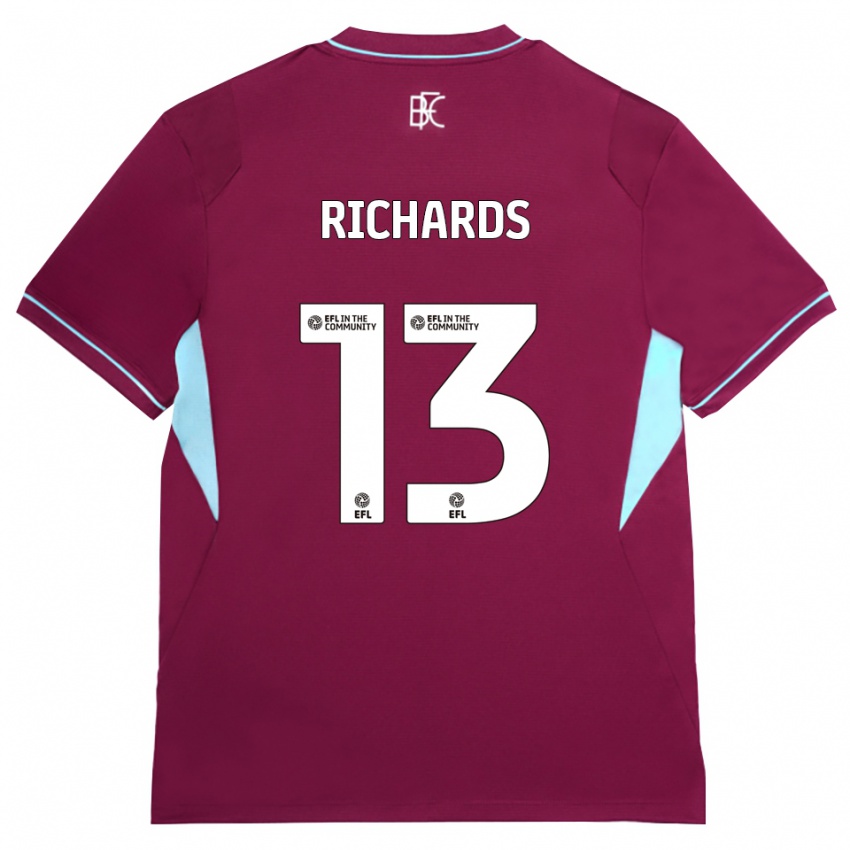 ילדים Jade Richards #13 בורדו ירוק ג'רזי ביתית 2026/27 חולצה קצרה