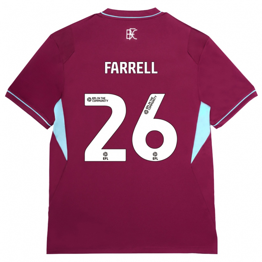 ילדים Lucy Farrell #26 בורדו ירוק ג'רזי ביתית 2026/27 חולצה קצרה