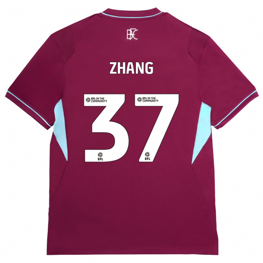 ילדים Jiaming Zhang #37 בורדו ירוק ג'רזי ביתית 2026/27 חולצה קצרה