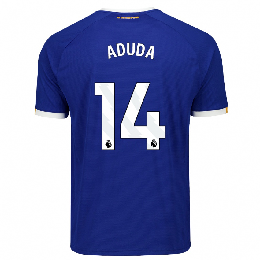 ילדים Rodney Aduda #14 כחול לבן צהוב ג'רזי ביתית 2026/27 חולצה קצרה