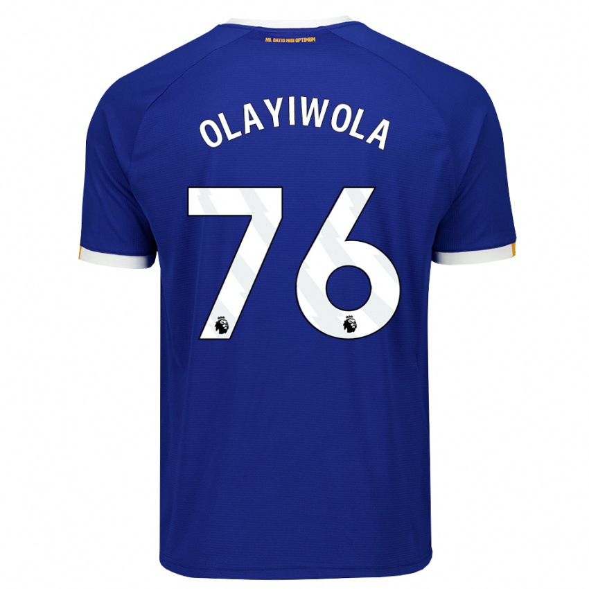 ילדים Malik Olayiwola #76 כחול לבן צהוב ג'רזי ביתית 2026/27 חולצה קצרה