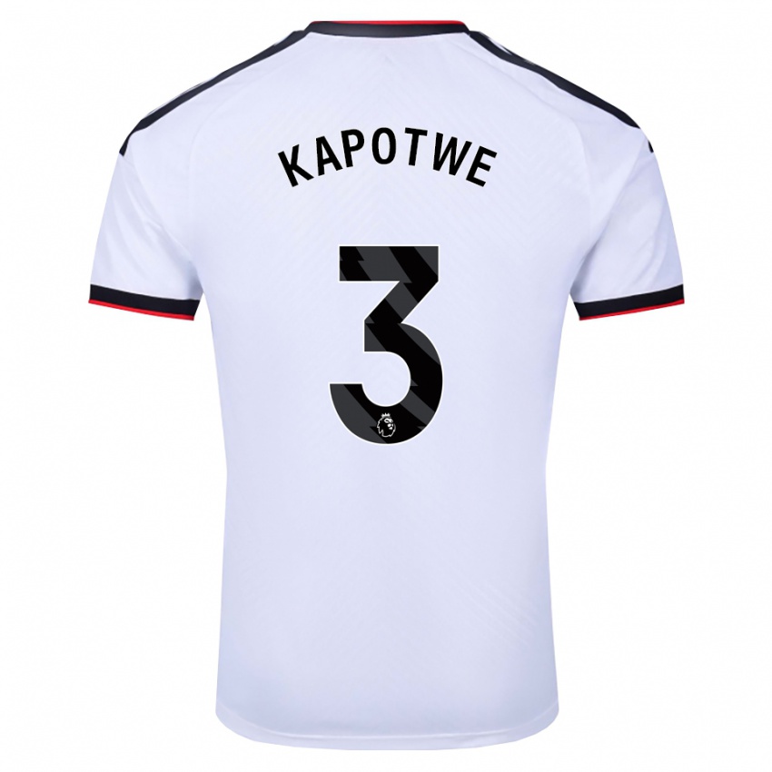 ילדים Chase Kapotwe #3 לבן שחור אדום ג'רזי ביתית 2026/27 חולצה קצרה