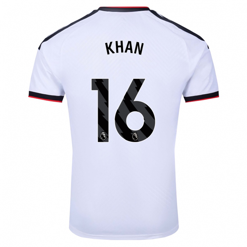ילדים Ruban Khan #16 לבן שחור אדום ג'רזי ביתית 2026/27 חולצה קצרה