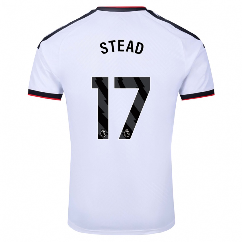 ילדים Kayleigh Stead #17 לבן שחור אדום ג'רזי ביתית 2026/27 חולצה קצרה