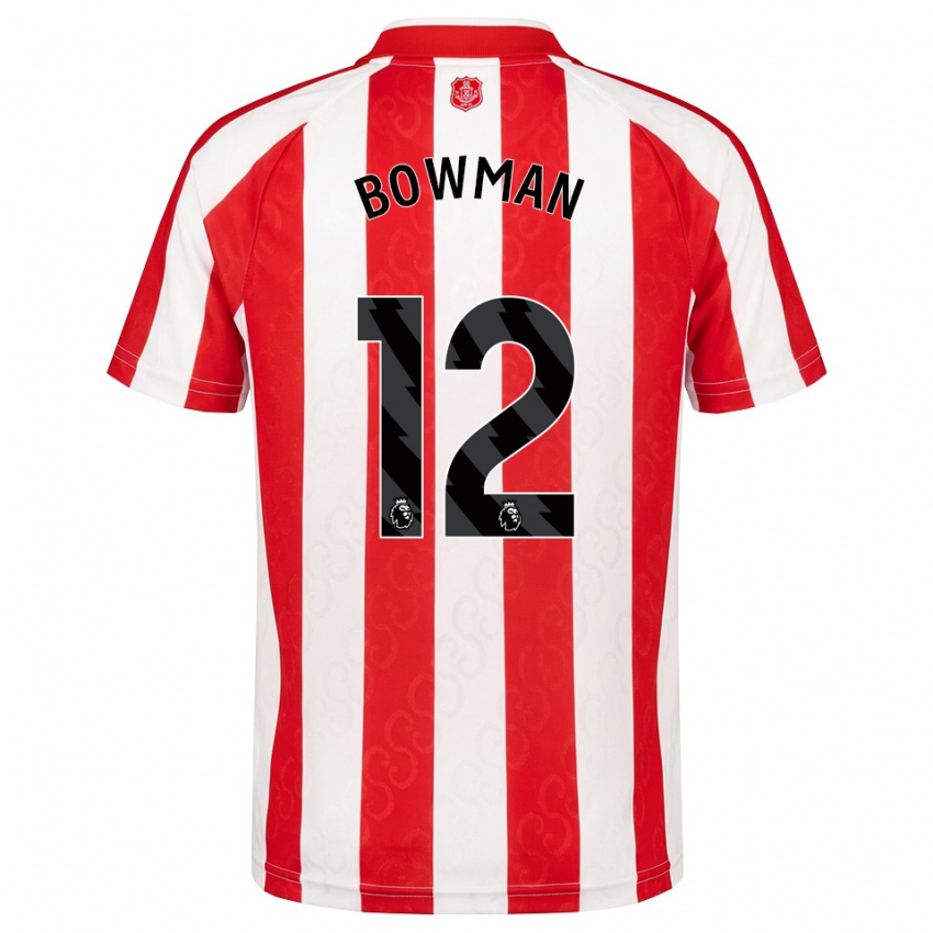 ילדים Arron Bowman #12 אדום לבן שחור ג'רזי ביתית 2026/27 חולצה קצרה