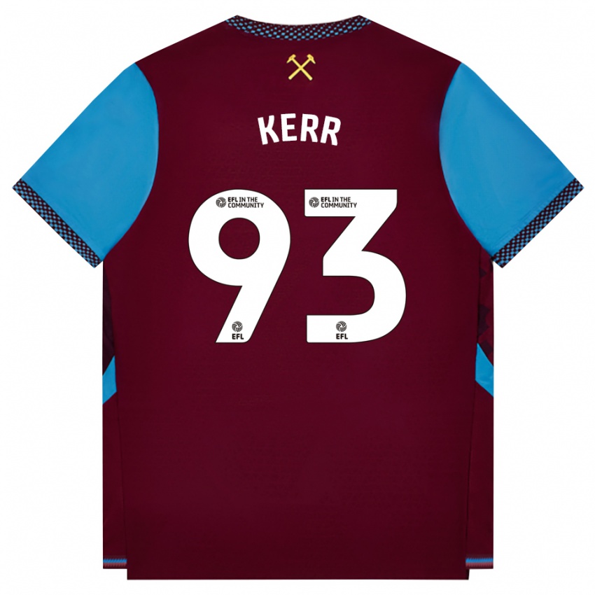 ילדים Joel Kerr #93 בורדו כחול קורנפלאוור ג'רזי ביתית 2026/27 חולצה קצרה