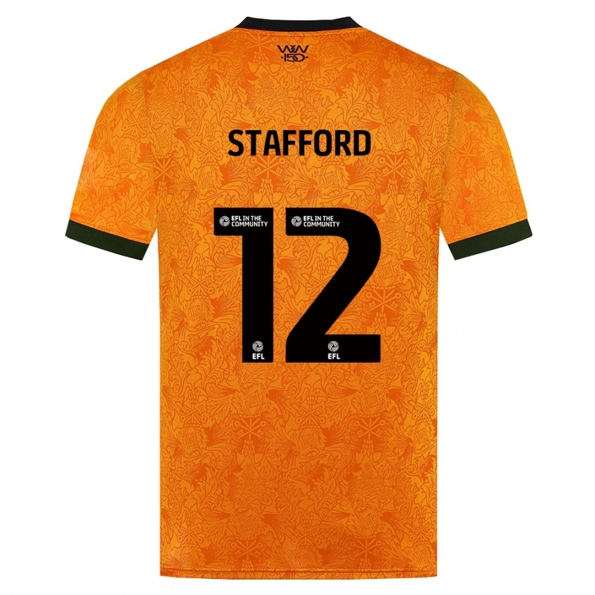 ילדים Ollie Stafford #12 כתום שחור ג'רזי ביתית 2026/27 חולצה קצרה