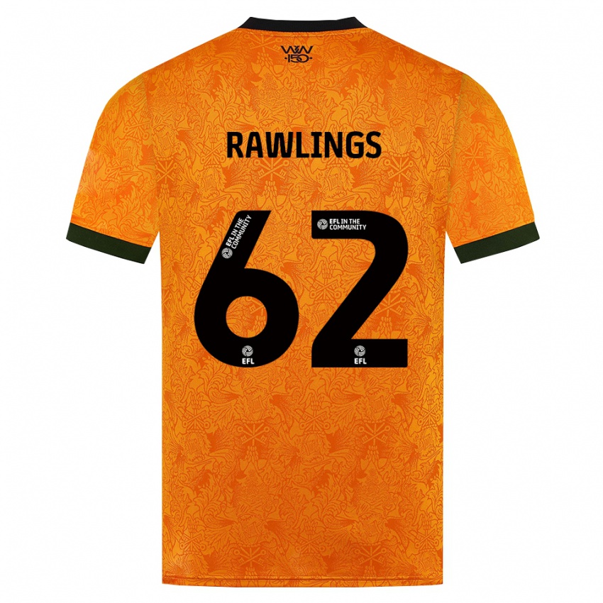 ילדים Luke Rawlings #62 כתום שחור ג'רזי ביתית 2026/27 חולצה קצרה