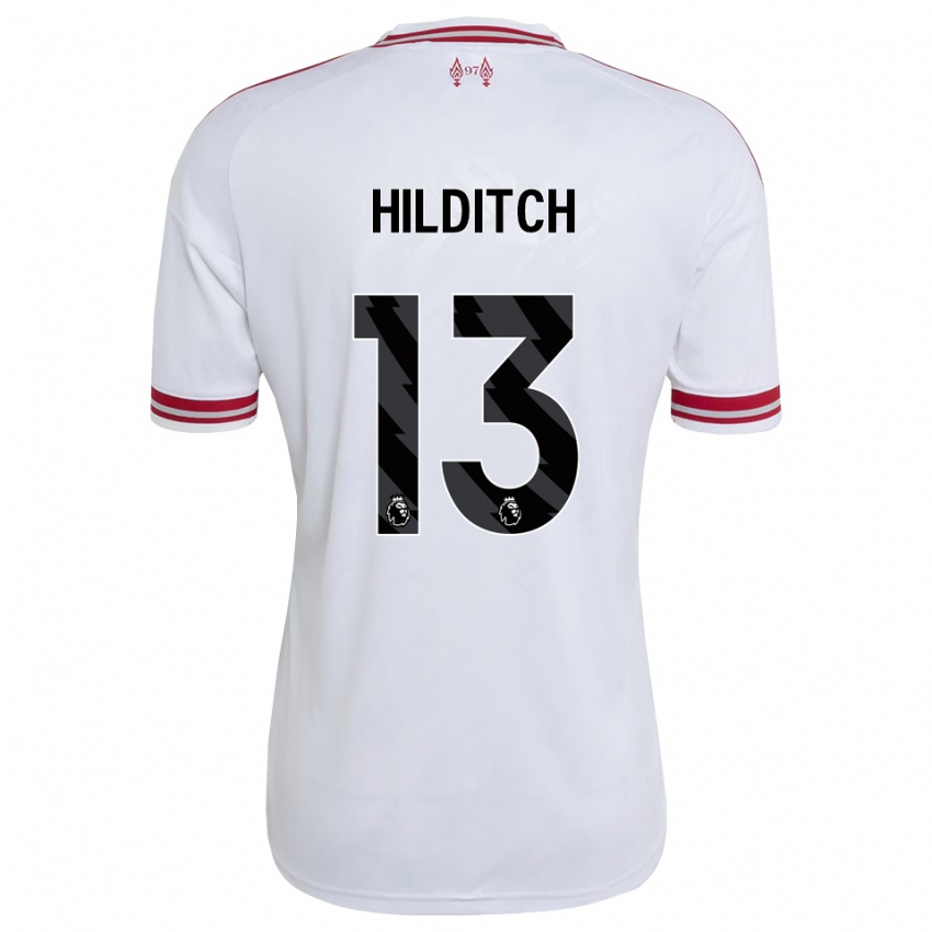 ילדים James Hilditch #13 אדום לבן הרחק ג'רזי 2026/27 חולצה קצרה