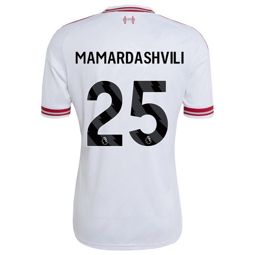 ילדים Giorgi Mamardashvili #25 אדום לבן הרחק ג'רזי 2026/27 חולצה קצרה