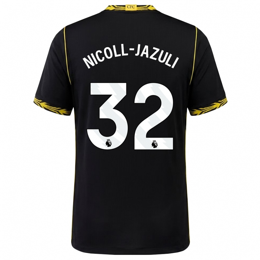 ילדים Mahdi Nicoll-Jazuli #32 שחור צהוב הרחק ג'רזי 2026/27 חולצה קצרה