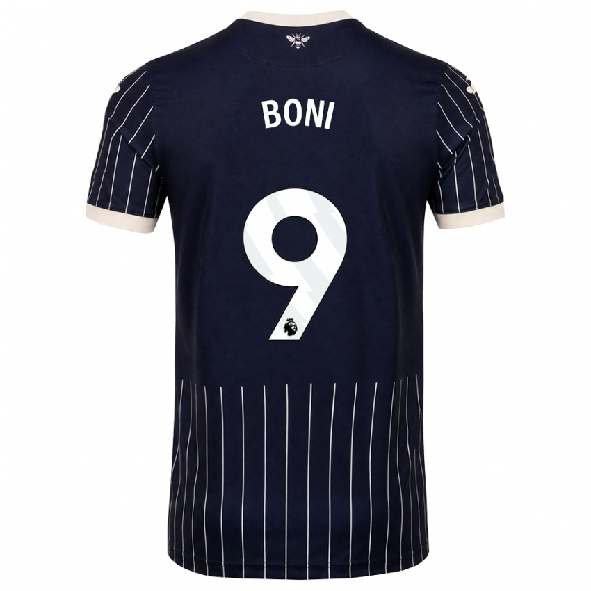 ילדים Michel Boni #9 שחור לבן הרחק ג'רזי 2026/27 חולצה קצרה