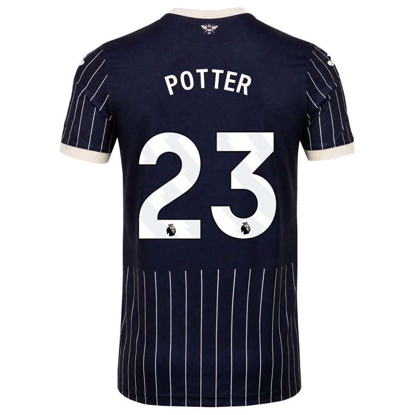 ילדים Lucy Potter #23 שחור לבן הרחק ג'רזי 2026/27 חולצה קצרה