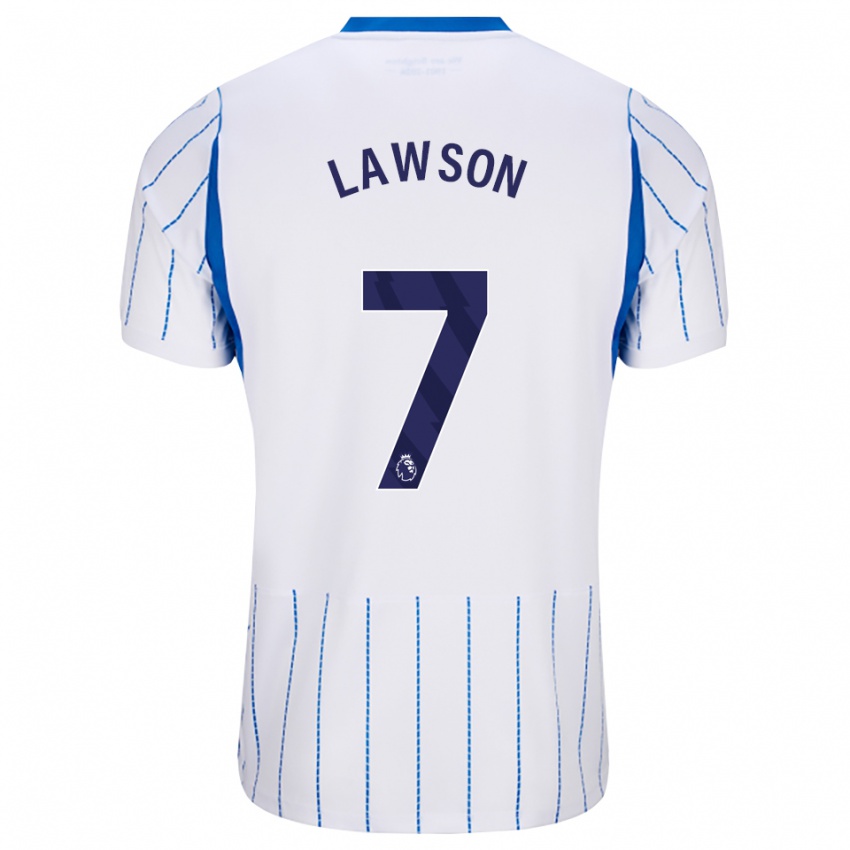 ילדים Zebedee Lawson #7 כחול דודוד לבן הרחק ג'רזי 2026/27 חולצה קצרה