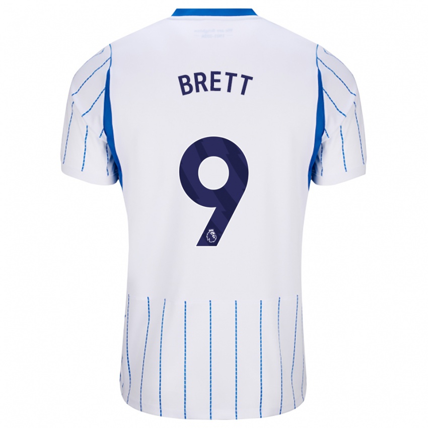 ילדים Adam Brett #9 כחול דודוד לבן הרחק ג'רזי 2026/27 חולצה קצרה