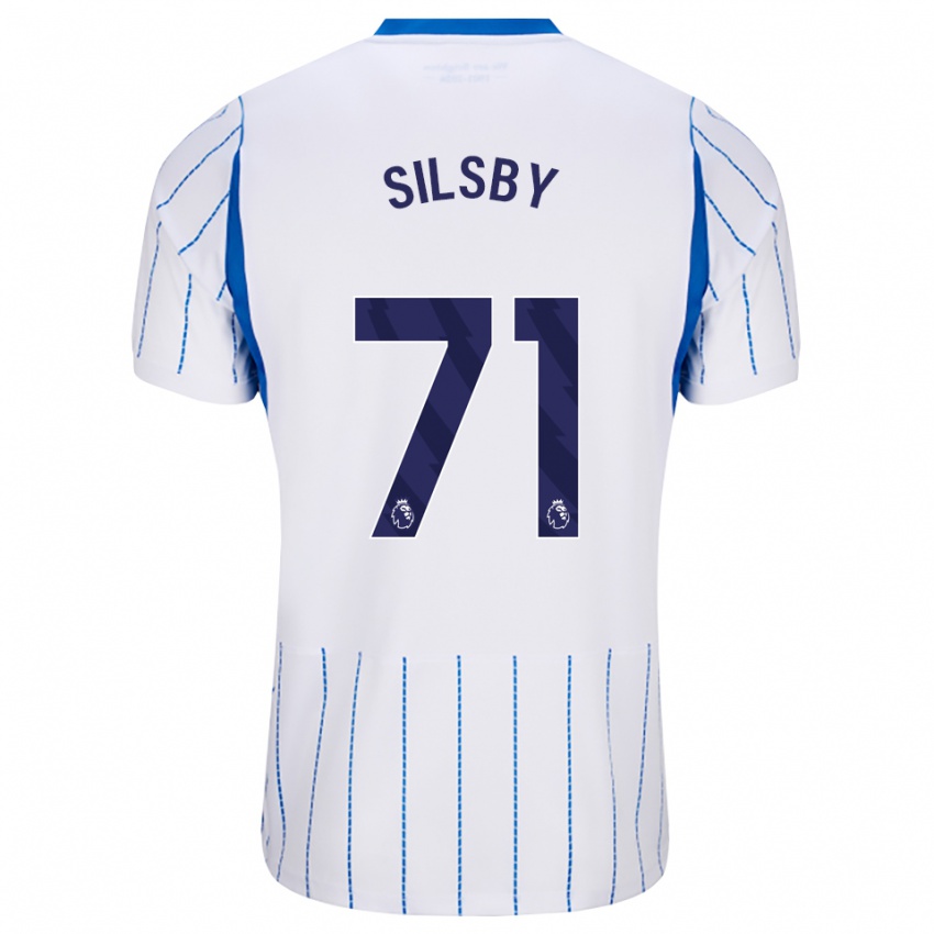 ילדים Tyler Silsby #71 כחול דודוד לבן הרחק ג'רזי 2026/27 חולצה קצרה