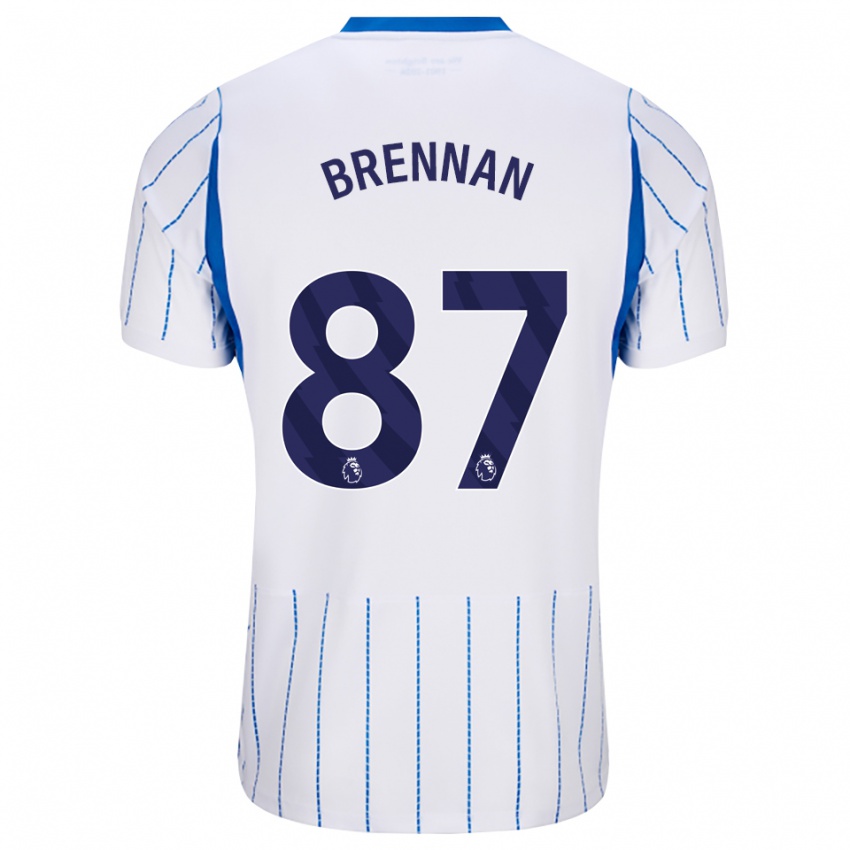 ילדים Zach Brennan #87 כחול דודוד לבן הרחק ג'רזי 2026/27 חולצה קצרה
