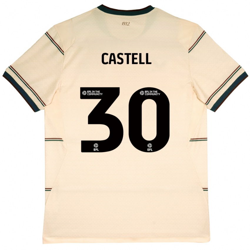 ילדים Lluc Castell #30 בז' בורדו הרחק ג'רזי 2026/27 חולצה קצרה