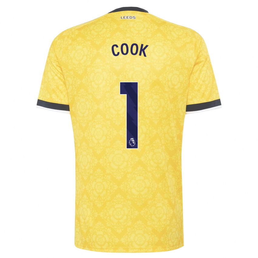 ילדים Robbie Cook #1 צהוב לבן שחור הרחק ג'רזי 2026/27 חולצה קצרה