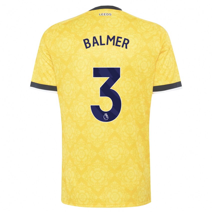 ילדים Liam Balmer #3 צהוב לבן שחור הרחק ג'רזי 2026/27 חולצה קצרה