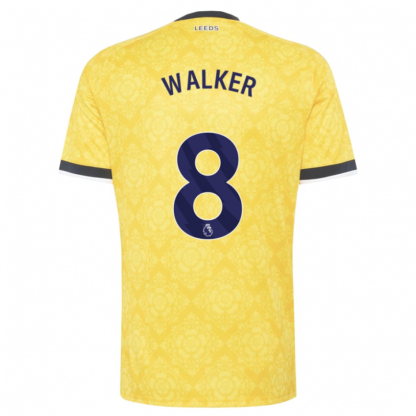 ילדים Alfie Walker #8 צהוב לבן שחור הרחק ג'רזי 2026/27 חולצה קצרה