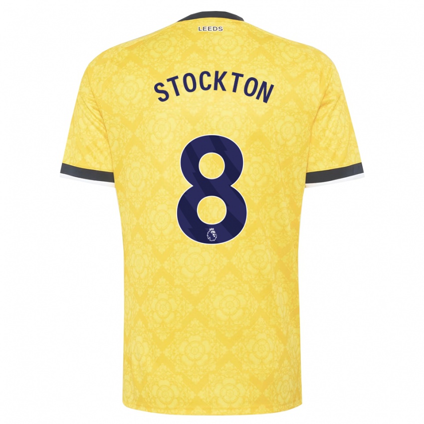 ילדים Tom Stockton #8 צהוב לבן שחור הרחק ג'רזי 2026/27 חולצה קצרה