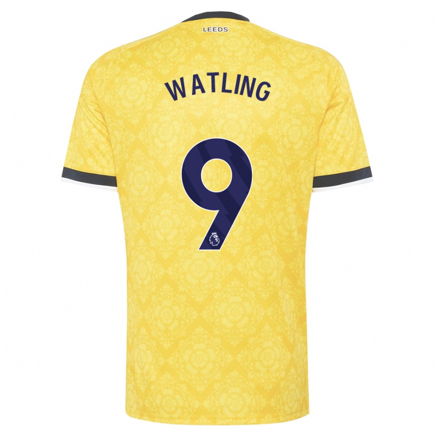 ילדים Bailey Watling #9 צהוב לבן שחור הרחק ג'רזי 2026/27 חולצה קצרה