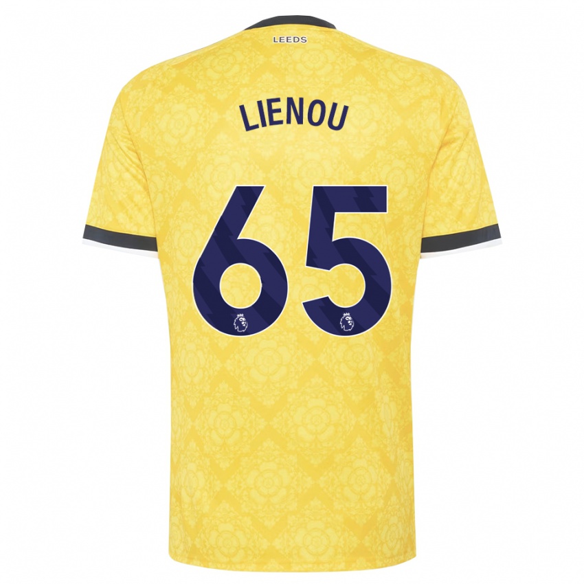 ילדים Jayden Lienou #65 צהוב לבן שחור הרחק ג'רזי 2026/27 חולצה קצרה